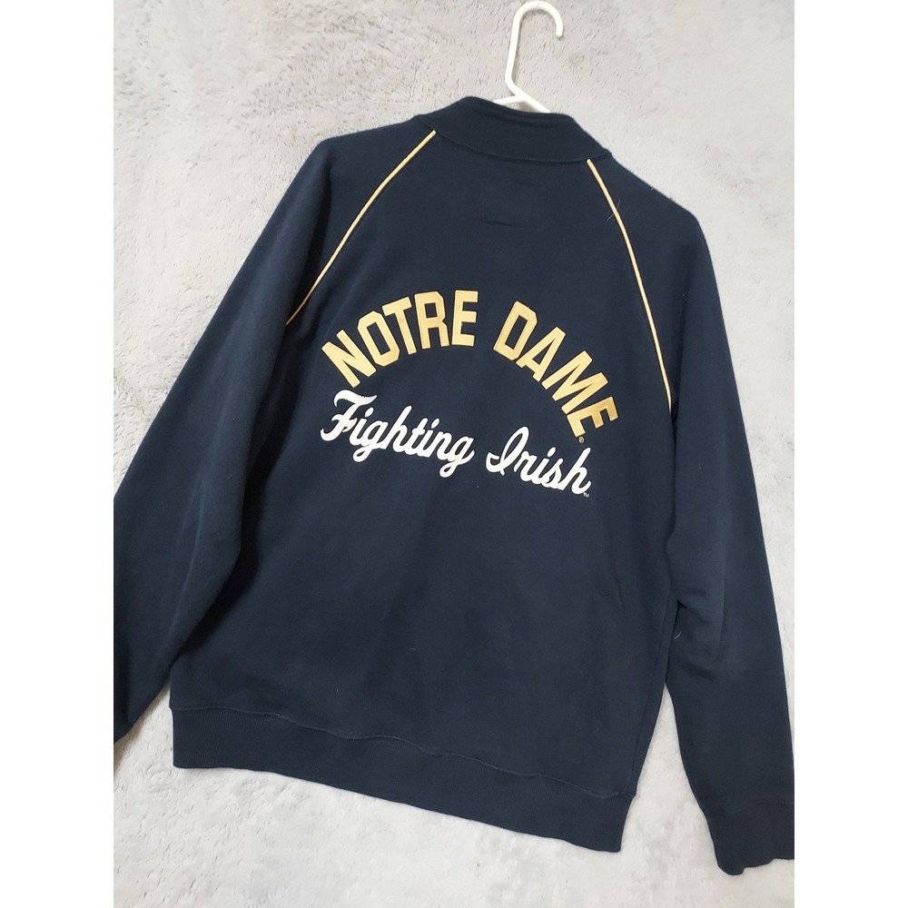 Notre Dame Fighting Jacket Mens Medium Champion Irish NCAA Full Zip Navy Blue M